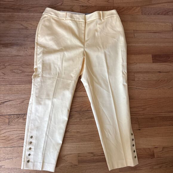 Talbots High Waist Hampshire Ankle Pants Womens 18W Petite Yellow Stretch New - Picture 1 of 9